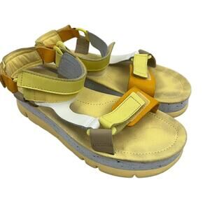 Camper Women's Oruga Up Platform Sandals Yellow Size 40